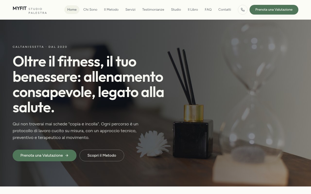 Progetto Un sito che spiega il metodo e porta richieste di valutazione — MYFIT Studio Palestra